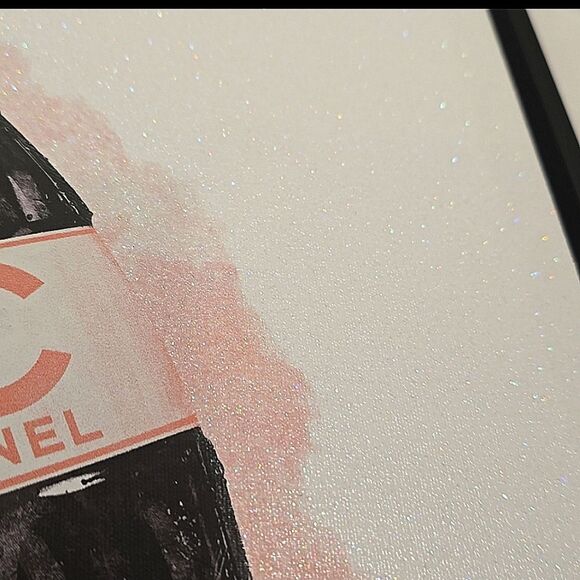 Instinct Style Sipping On Style Embellished Glitter Framed Canvas Wall Decor - Picture 6 of 6